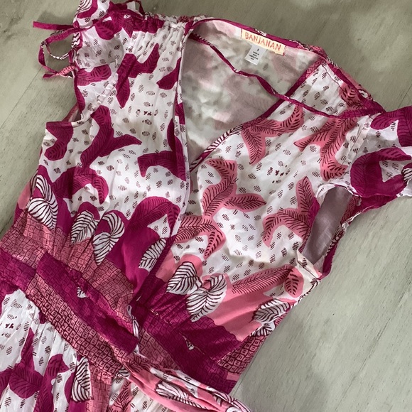 Banjanan Mercy Dress S wrap maxi multicolored pink purple bohemian summer beach - Picture 9 of 10